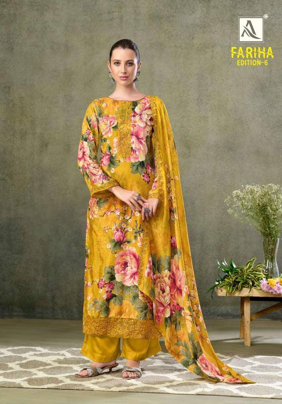 Alok suits fariha edition vol-6 Designer dress material wholesale in Mumbai